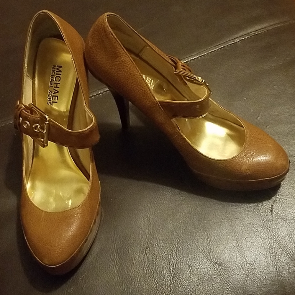Michael Kors Mary Jane Platform Brown Heels